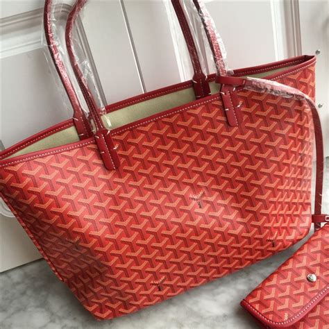 goyard tote red